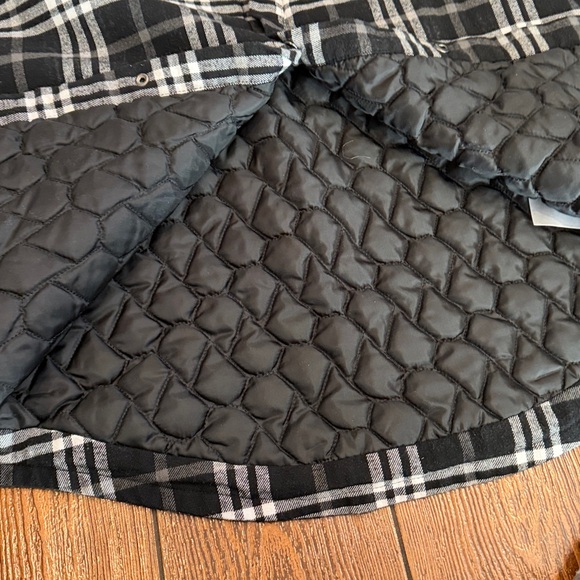 VOLCOM Men's Sz L Flannel Quilted Button Up Long Sleeve Hooded Top - Picture 5 of 5